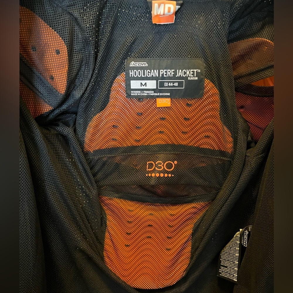 Men’s ICON Motorcycle Black Perforated Jacket - Picture 4 of 4
